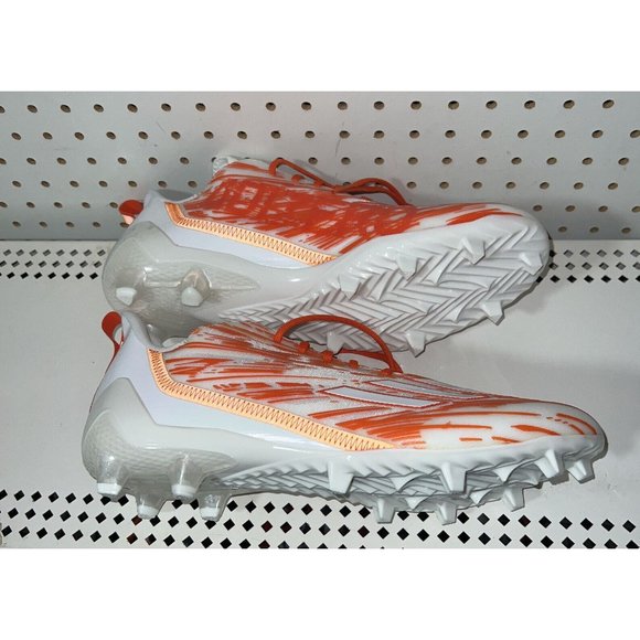 Adidas AdiZero 12.0 Mens Football Cleats Size 14 White Orange H03639 - Picture 5 of 8